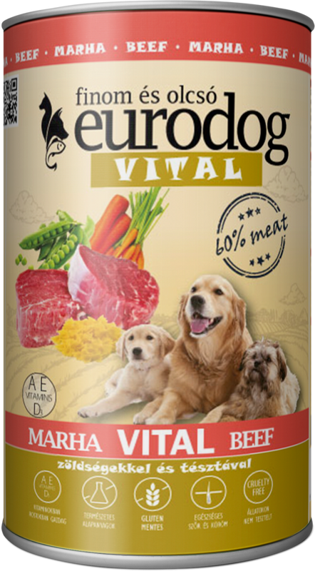 Вологий корм ЄВРОДОГ Вітал, для дорослих собак, 1,24 кг